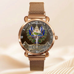Proud El Salvador Customized Watch – Personalized Name - Gift For Expats, Friends