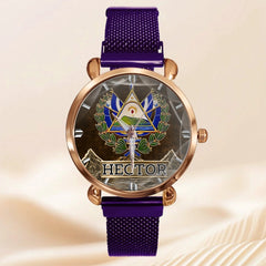 Proud El Salvador Customized Watch – Personalized Name - Gift For Expats, Friends
