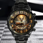 Customized Forest Deer Printed Dial Plate - Personalize Name Watch
