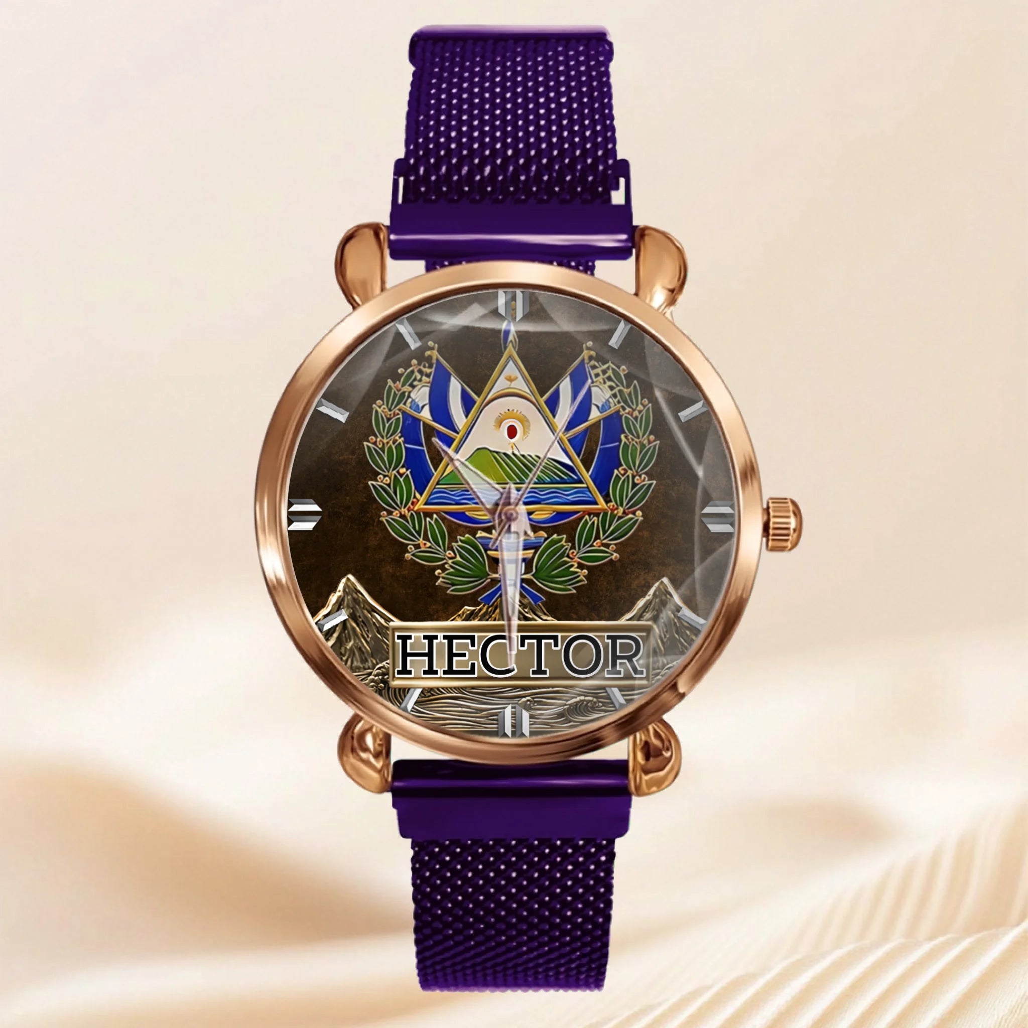 Proud El Salvador Customized Watch – Personalized Name - Gift For Expats, Friends