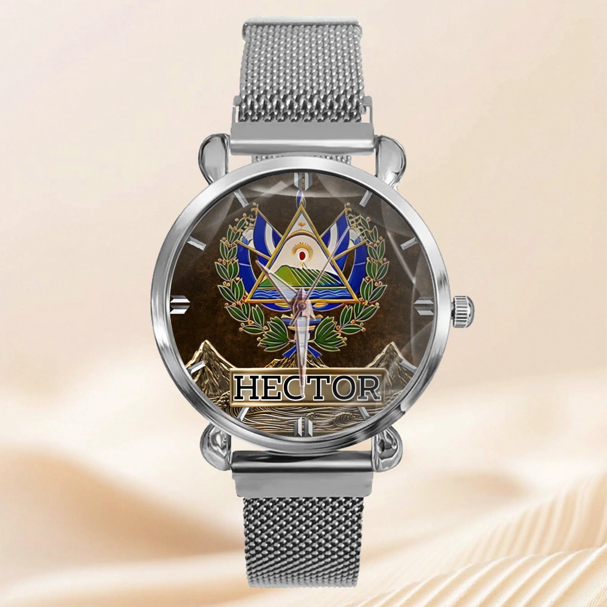 Proud El Salvador Customized Watch – Personalized Name - Gift For Expats, Friends