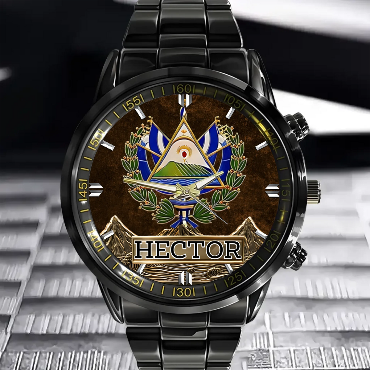 Proud El Salvador Customized Watch – Personalized Name - Gift For Expats, Friends