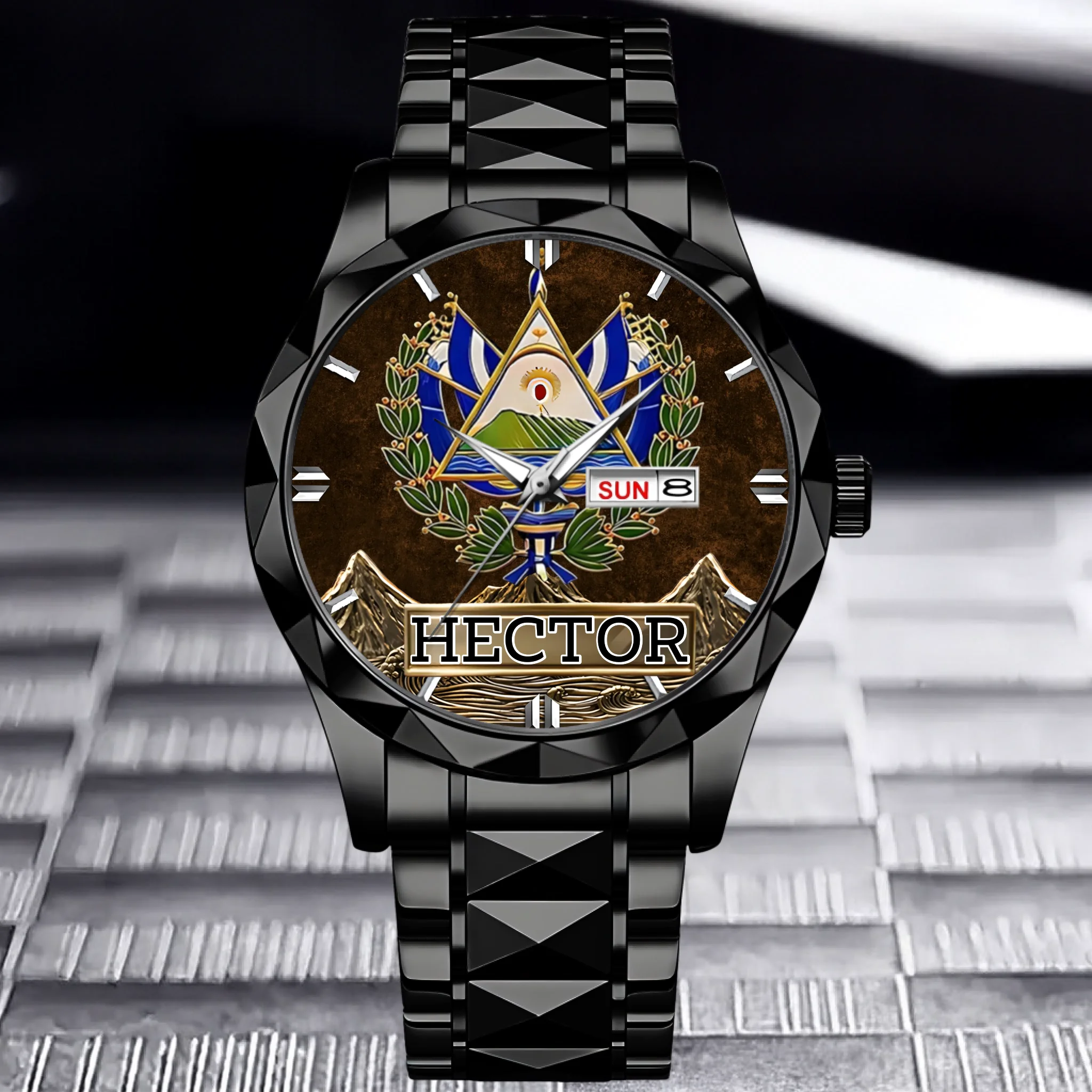 Proud El Salvador Customized Watch – Personalized Name - Gift For Expats, Friends