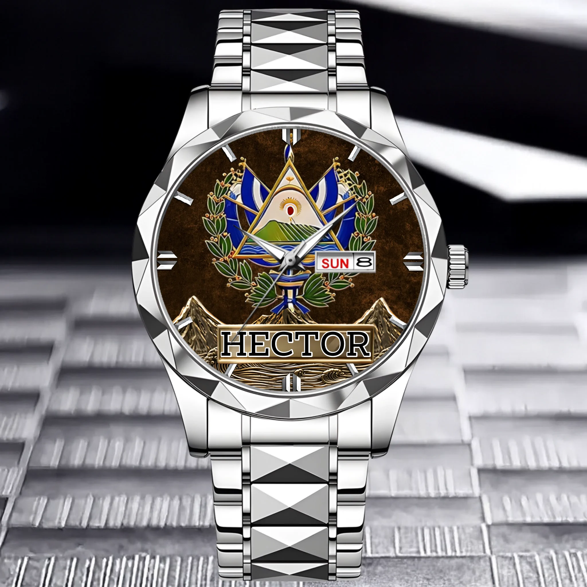 Proud El Salvador Customized Watch – Personalized Name - Gift For Expats, Friends