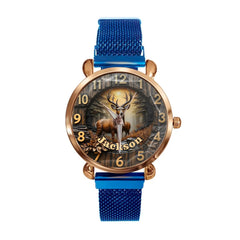 Customized  Forest Deer Printed Dial Plate - Personalize Name Watch